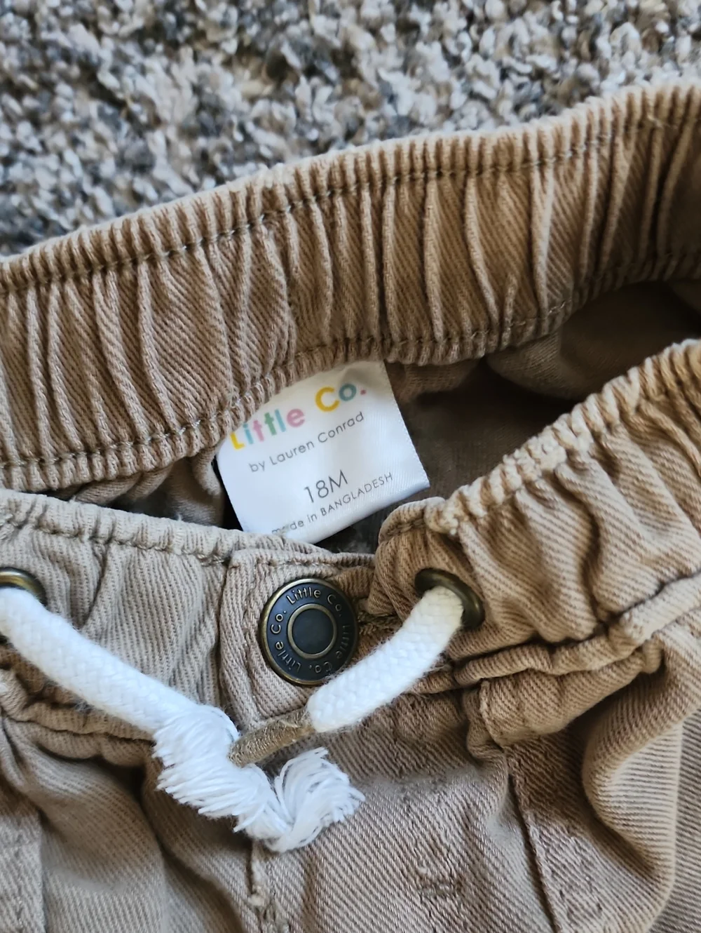 Cat & Jack Blue Stripe Polo with Tan Jogger Pants Set - Boys 18 Months